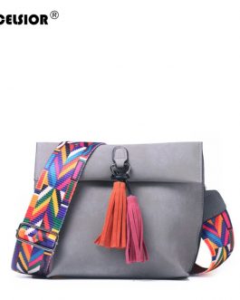 PU Leather Multi-color Strap Bag